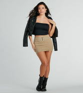 Stylish Attitude Belted Slit Mini Skirt