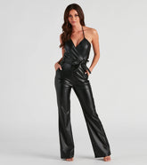 Chic In The City Faux Leather Jumpsuit