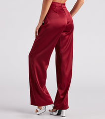 Elevated Details Sleek Satin Trouser Pants