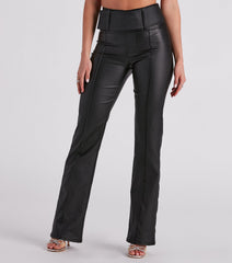 Too Cool Coated Faux Leather Straight Leg Pants