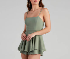 All Fun Tie-Back Skater Romper