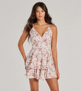 Most Lovely Tie Back Ruffled Skater Floral Romper