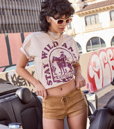 Sweet Beginnings Lace-Up Faux Suede Hot Shorts