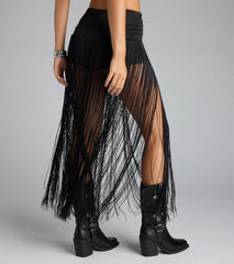 Trendy Moves Long Fringe Skirt