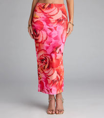 She Came to Slay Floral Maxi Skirt