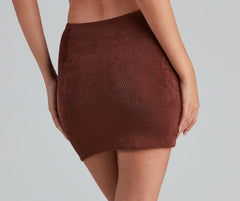 Cocktail Hour Ruched Slit Mini Skirt