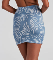 Island-Ready Printed Mini Skirt