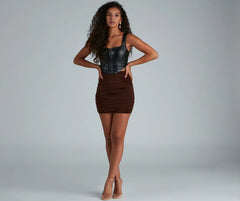 Chic Silhouette Ruched Mini Skirt