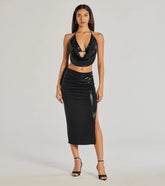 Sultry Does It High Rise Midi Skirt