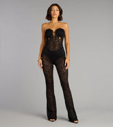 Laced in Luxe Strapless Lace Jumpsuit