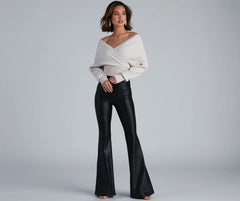 Flare For You Faux Leather Pants