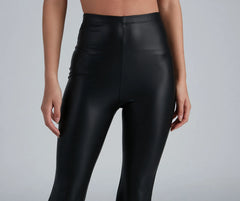 Flare For You Faux Leather Pants