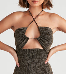 Miss Sparkle Halter Knit Jumpsuit