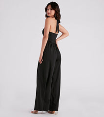 Cutie Crossing Halter Wide-Leg Jumpsuit