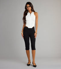 Forever On Trend High Rise Ponte Capri Pants