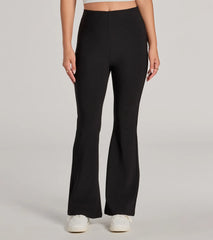 Laidback Look Ribbed Knit Flare Pants