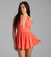 Here To Play Halter Skater Romper