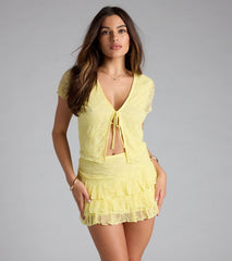 Summer Approved Ruffled Lace Mini Skort