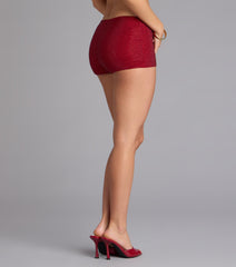 Shine Check Rhinestone Hot Shorts