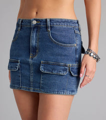 Ready for Anything Utility Mini Denim Skirt