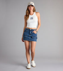 Ready for Anything Utility Mini Denim Skirt
