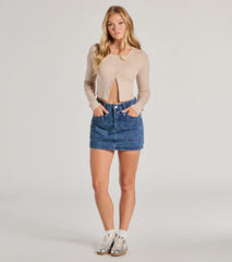 Casual Vibes High Waist Denim Mini Skirt