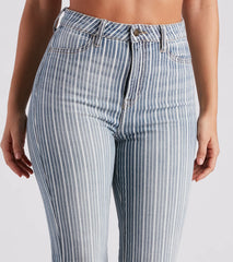 Bri High-Rise Pinstripe Flare Jeans By Windsor Denim