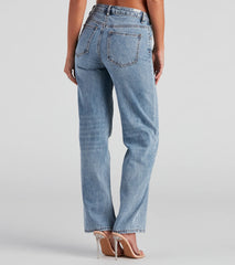 Mid Rise Straight Leg Denim Jeans