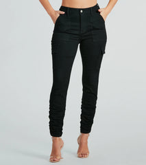Effortless Vibe High-Rise Cargo Skinny Denim Jeans