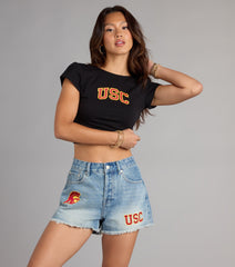 Fight On® USC® Patch Cut-Off Denim Shorts