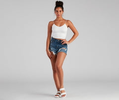 Remy High-Rise Frayed Denim Shorts By Windsor Denim
