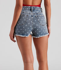 Remy Star Print Denim Shorts by Windsor Denim