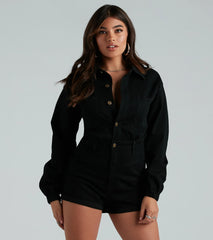 Daytime Adventure Utility Denim Romper