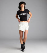 Short Talk High-Rise Belted Wrap Skort