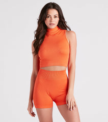Lounge Life Seamless Mock Neck Crop Top