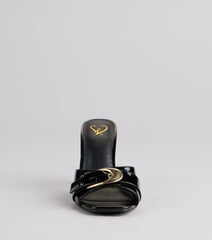 City Lights Buckle Heel Mules