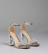 Bling On The Sparkle Rhinestone Metallic Block Heels