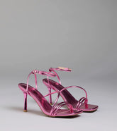 Edgy Elegance Metallic Strappy Stiletto Heels