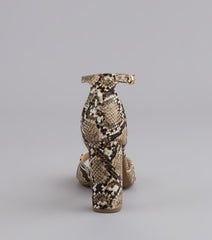 Walk It Like You Slay It Snake Print Heels