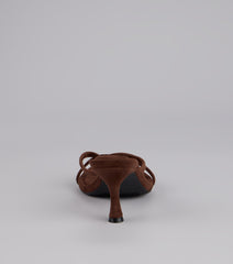 Minimal Mood Faux Suede Kitten Heels