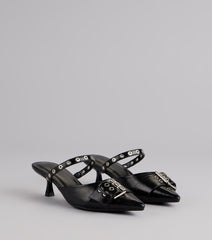 Rebel Chic Buckle Kitten Heels