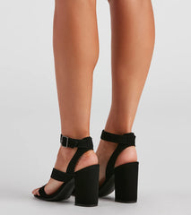 Step It Up Faux Nubuck Block Heels
