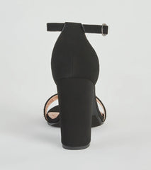 Glam Beauty Rhinestone Block Heels