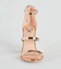 Futuristic Babe Metallic Strappy Block Heels