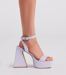 Stylish Dimension Platform Block Heels
