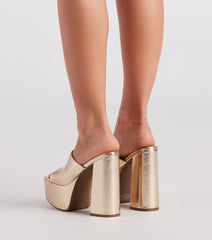 Sassy Strikes Again Metallic Platform Mules