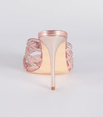 Show Up And Sparkle Rhinestone Metallic Mules