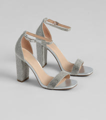 Shine Always Rhinestone Block Heels