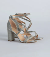 Feeling Like A Diva Rhinestone Block Heels