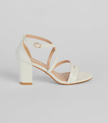 Best Behavior Patent Strappy Block Heels